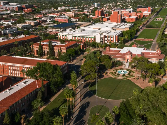 Aerial of Old Main and Campus